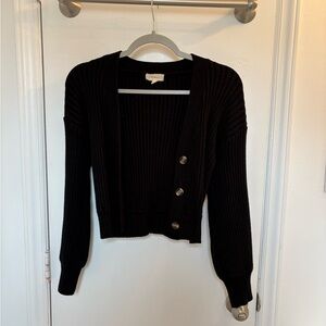 Black Cropped Cardigan